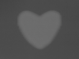 MLCを使用しフィルムに照射した結果のイメージ